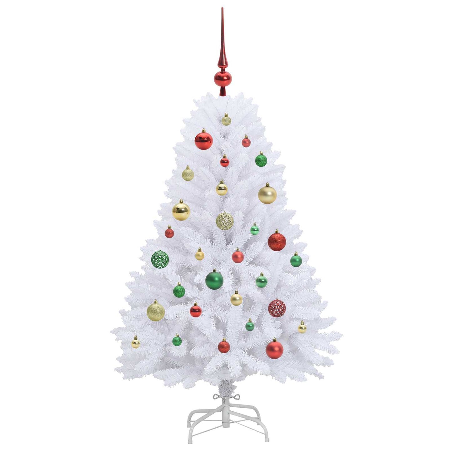 vidaXL Künstlicher klappbarer Weihnachtsbaum Weiß 120 cm PVC und Stahl