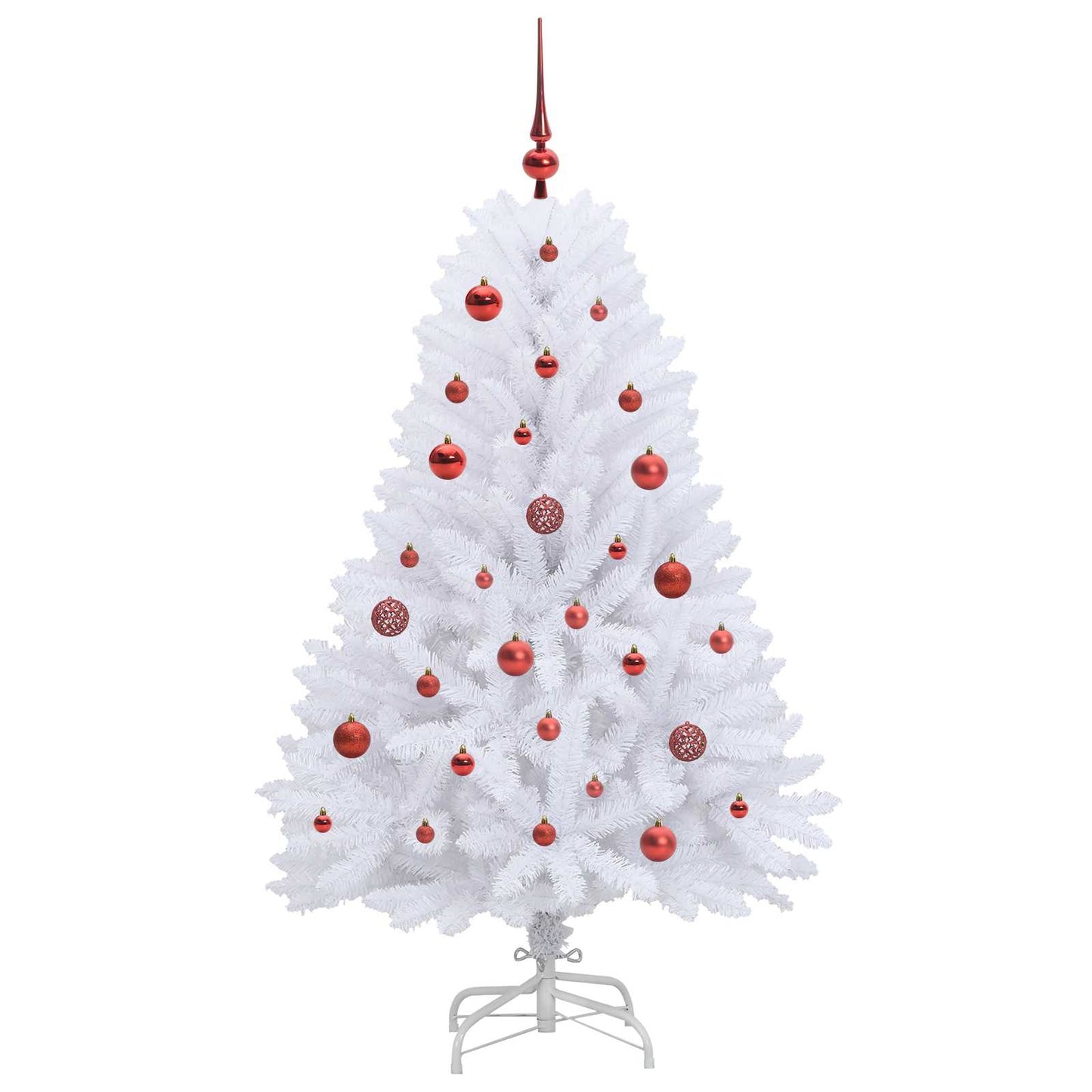 vidaXL Künstlicher klappbarer Weihnachtsbaum Weiß 150 cm PVC und Stahl