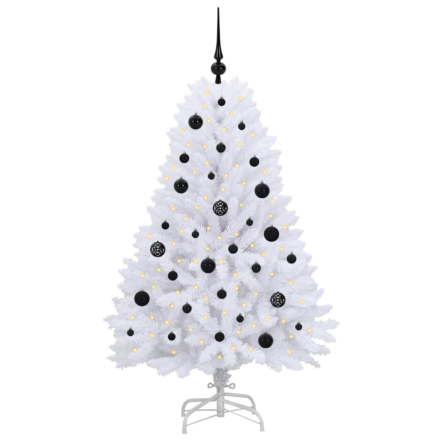 vidaXL Künstlicher klappbarer Weihnachtsbaum Weiß 150 cm PVC und Stahl