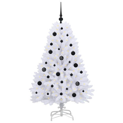 vidaXL Künstlicher klappbarer Weihnachtsbaum Weiß 150 cm PVC und Stahl