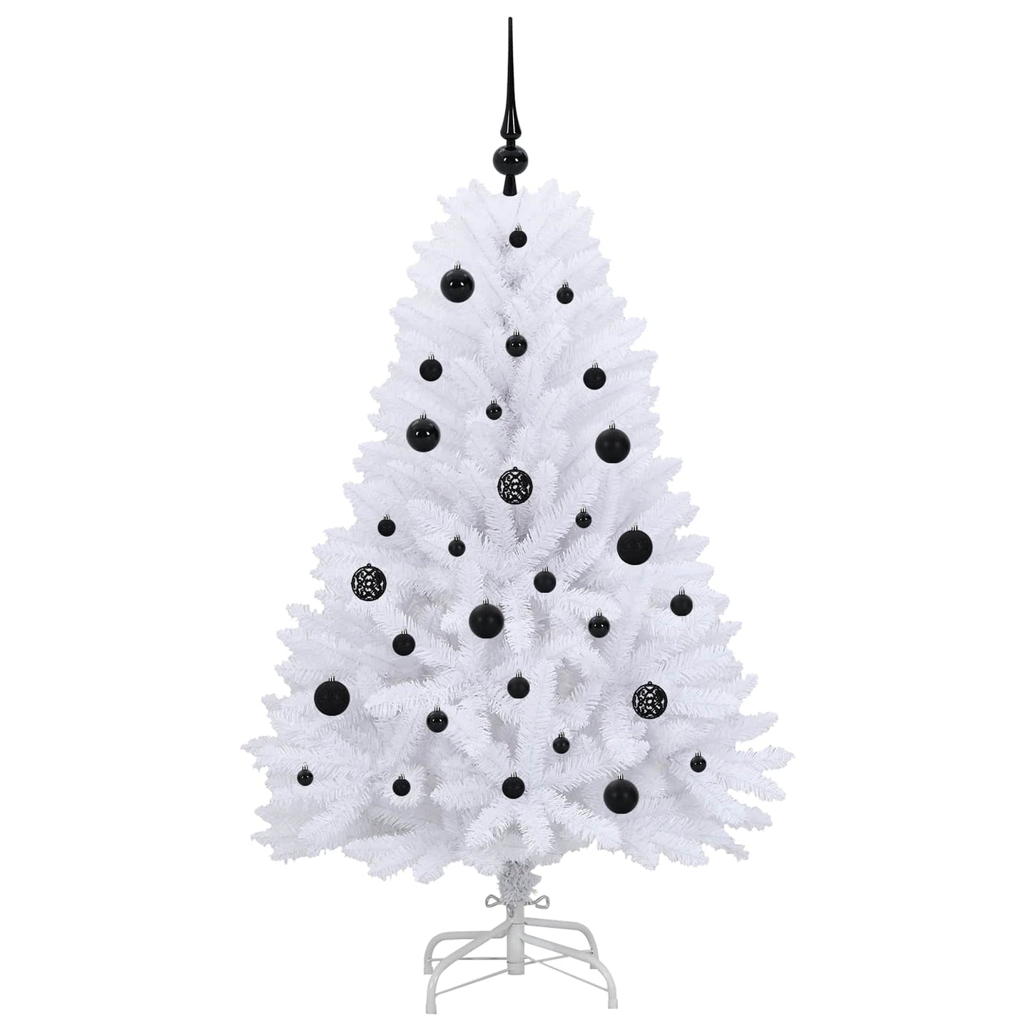 vidaXL Künstlicher klappbarer Weihnachtsbaum Weiß 150 cm PVC und Stahl