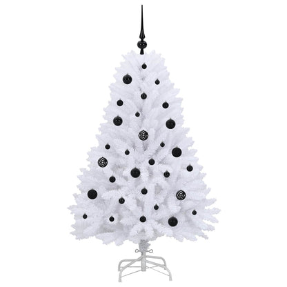 vidaXL Künstlicher klappbarer Weihnachtsbaum Weiß 150 cm PVC und Stahl