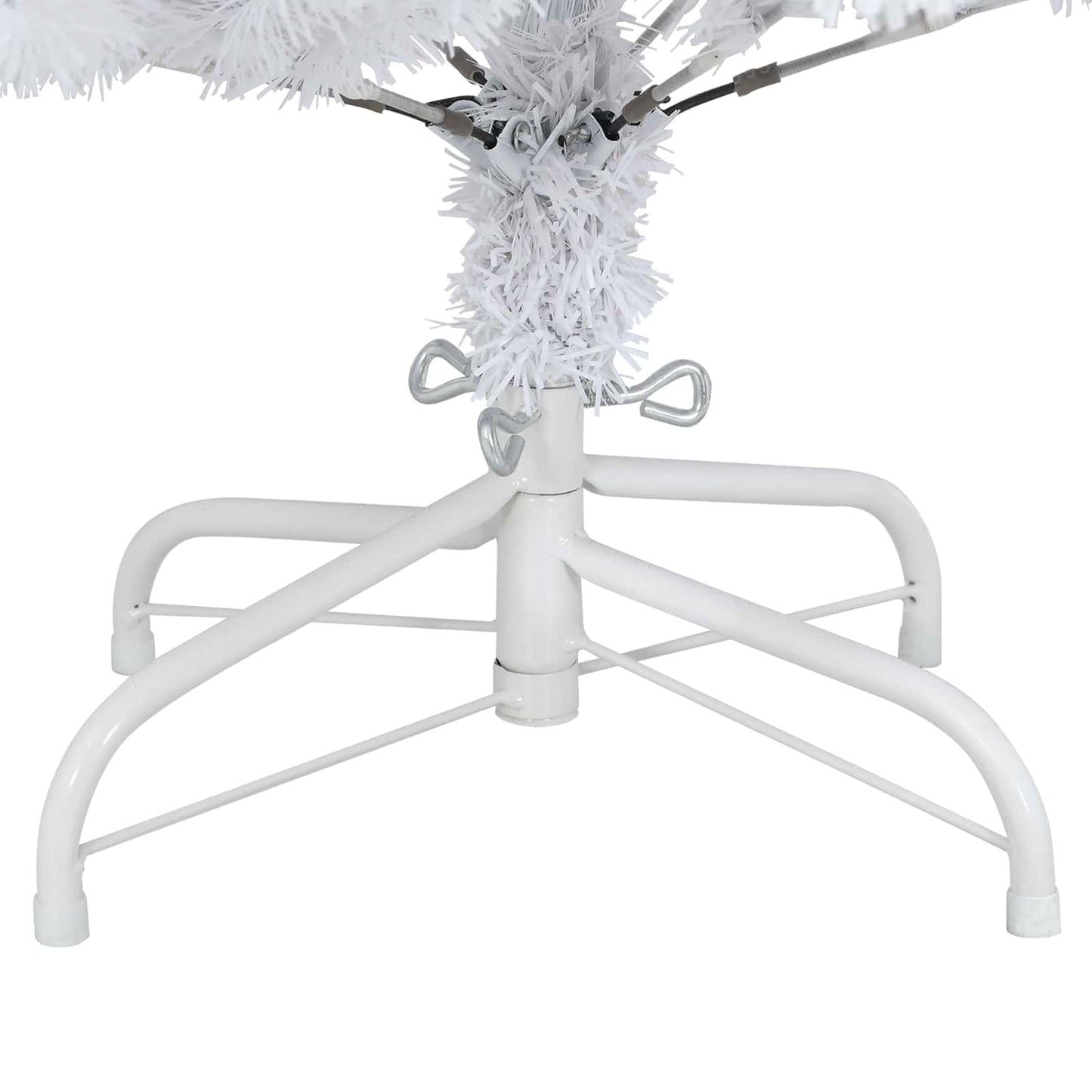 vidaXL Künstlicher klappbarer Weihnachtsbaum Weiß 150 cm PVC und Stahl