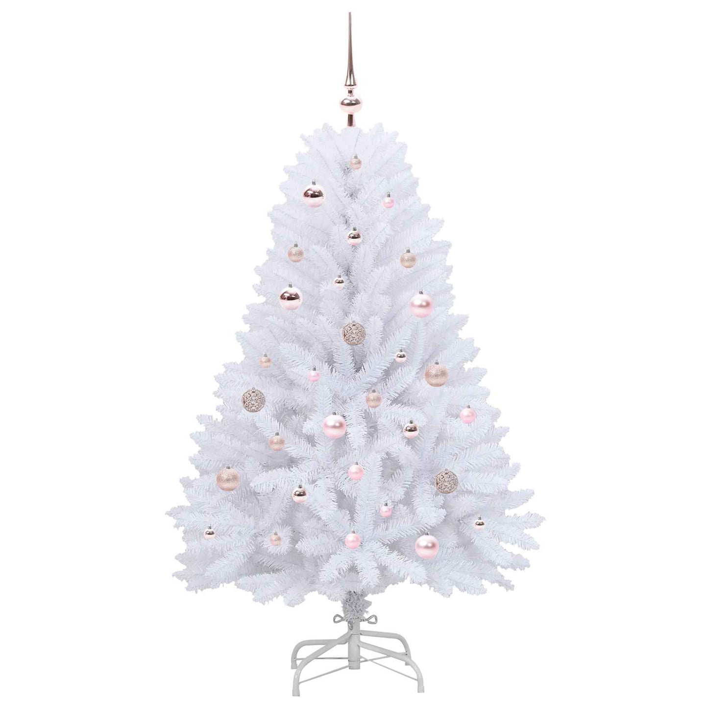 vidaXL Künstlicher klappbarer Weihnachtsbaum Weiß 150 cm PVC und Stahl