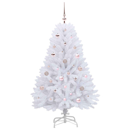 vidaXL Künstlicher klappbarer Weihnachtsbaum Weiß 150 cm PVC und Stahl