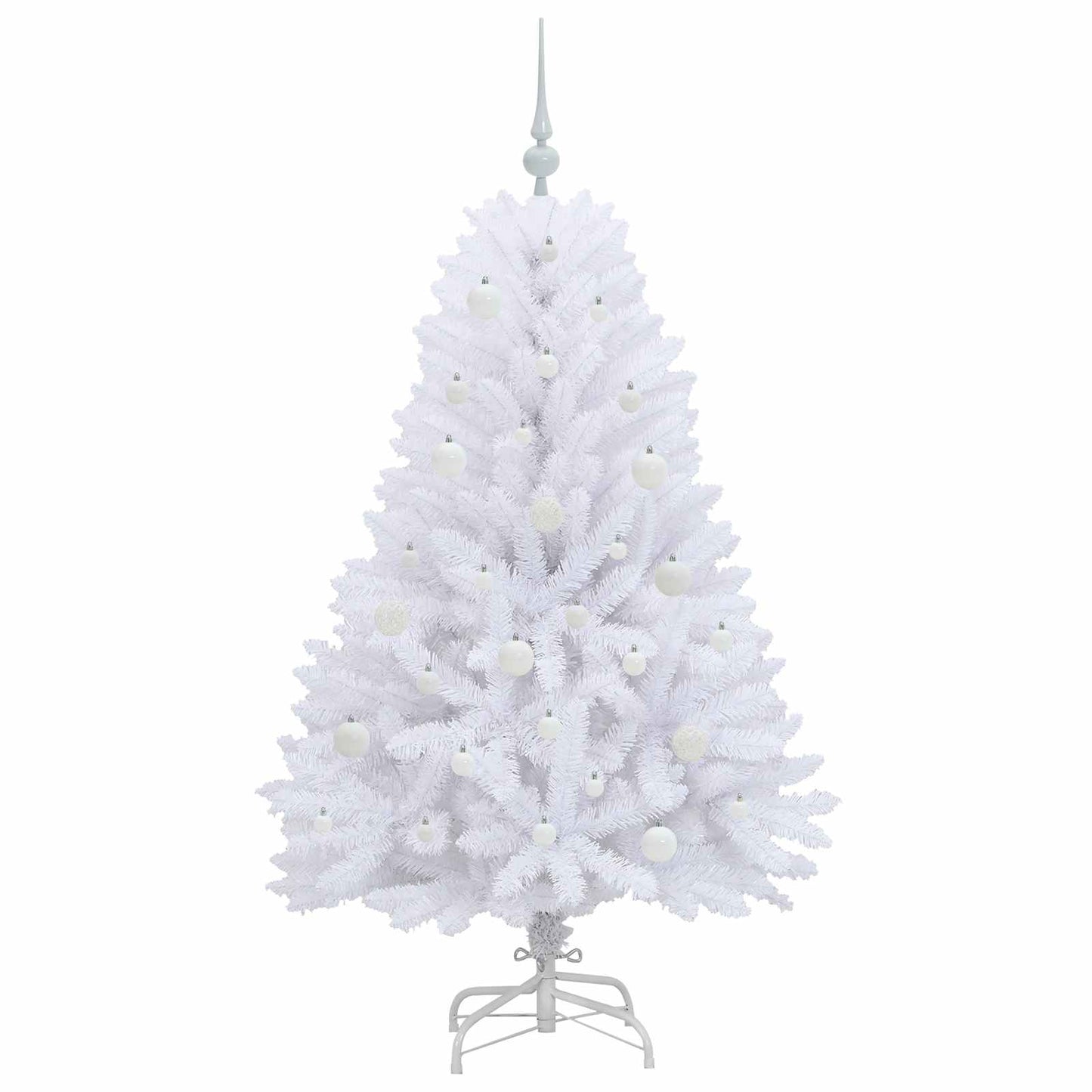 vidaXL Künstlicher klappbarer Weihnachtsbaum Weiß 150 cm PVC und Stahl