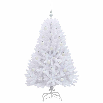 vidaXL Künstlicher klappbarer Weihnachtsbaum Weiß 150 cm PVC und Stahl