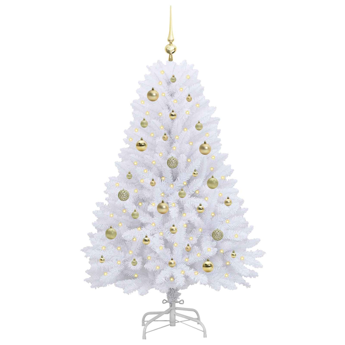 vidaXL Künstlicher klappbarer Weihnachtsbaum Weiß 150 cm PVC und Stahl