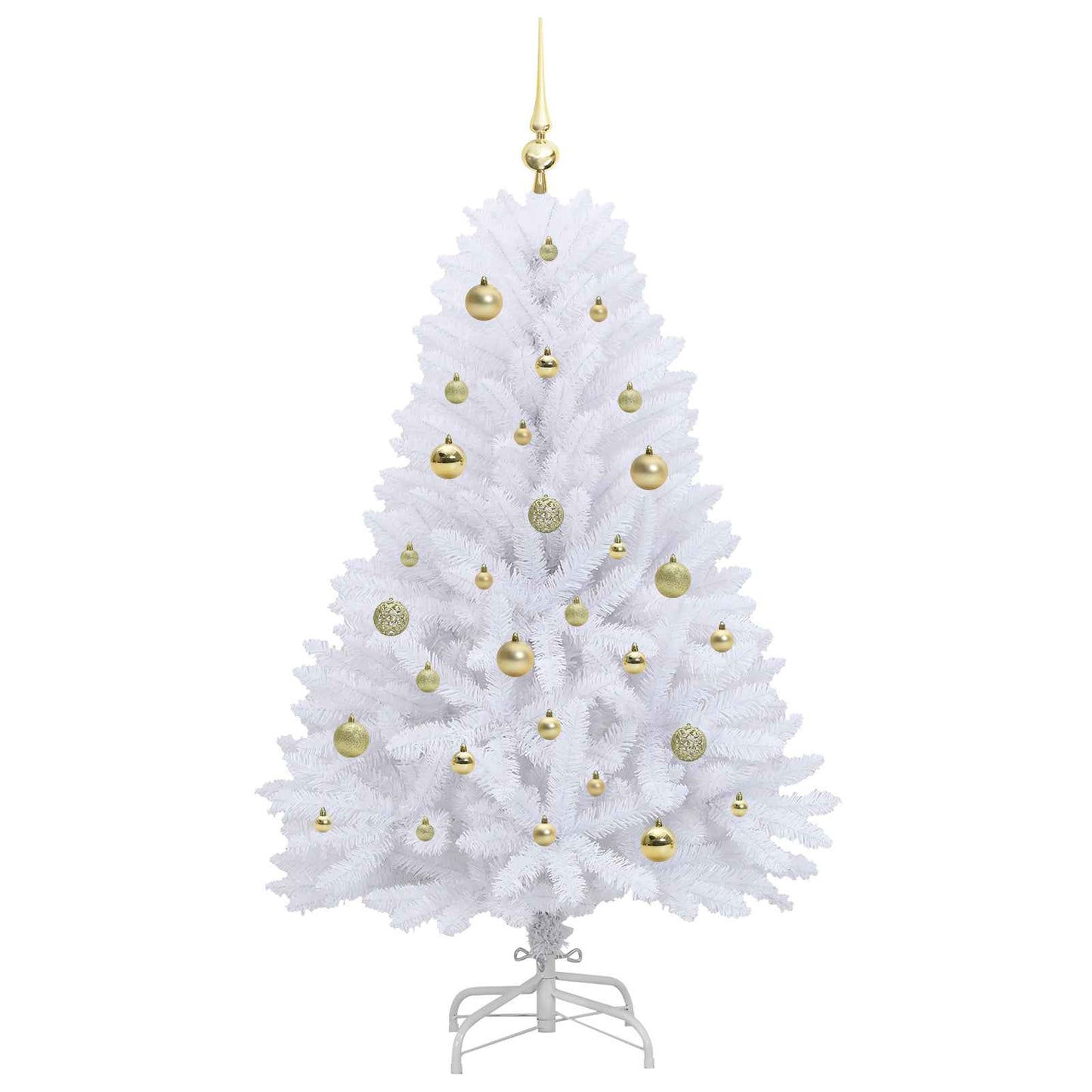 vidaXL Künstlicher klappbarer Weihnachtsbaum Weiß 150 cm PVC und Stahl