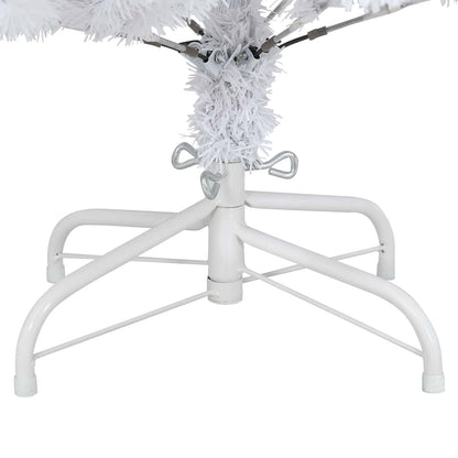 vidaXL Künstlicher klappbarer Weihnachtsbaum Weiß 150 cm PVC und Stahl