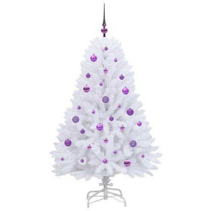vidaXL Künstlicher klappbarer Weihnachtsbaum Weiß 150 cm PVC und Stahl