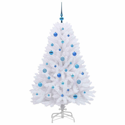 vidaXL Künstlicher klappbarer Weihnachtsbaum Weiß 150 cm PVC und Stahl