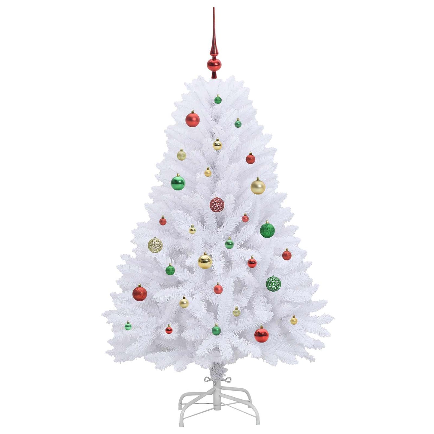 vidaXL Künstlicher klappbarer Weihnachtsbaum Weiß 150 cm PVC und Stahl
