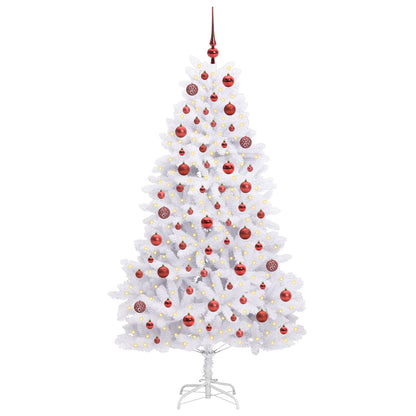 vidaXL Künstlicher klappbarer Weihnachtsbaum Weiß 180 cm PVC und Stahl