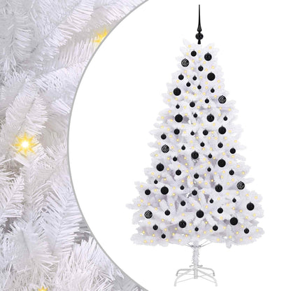 vidaXL Künstlicher klappbarer Weihnachtsbaum Weiß 180 cm PVC und Stahl