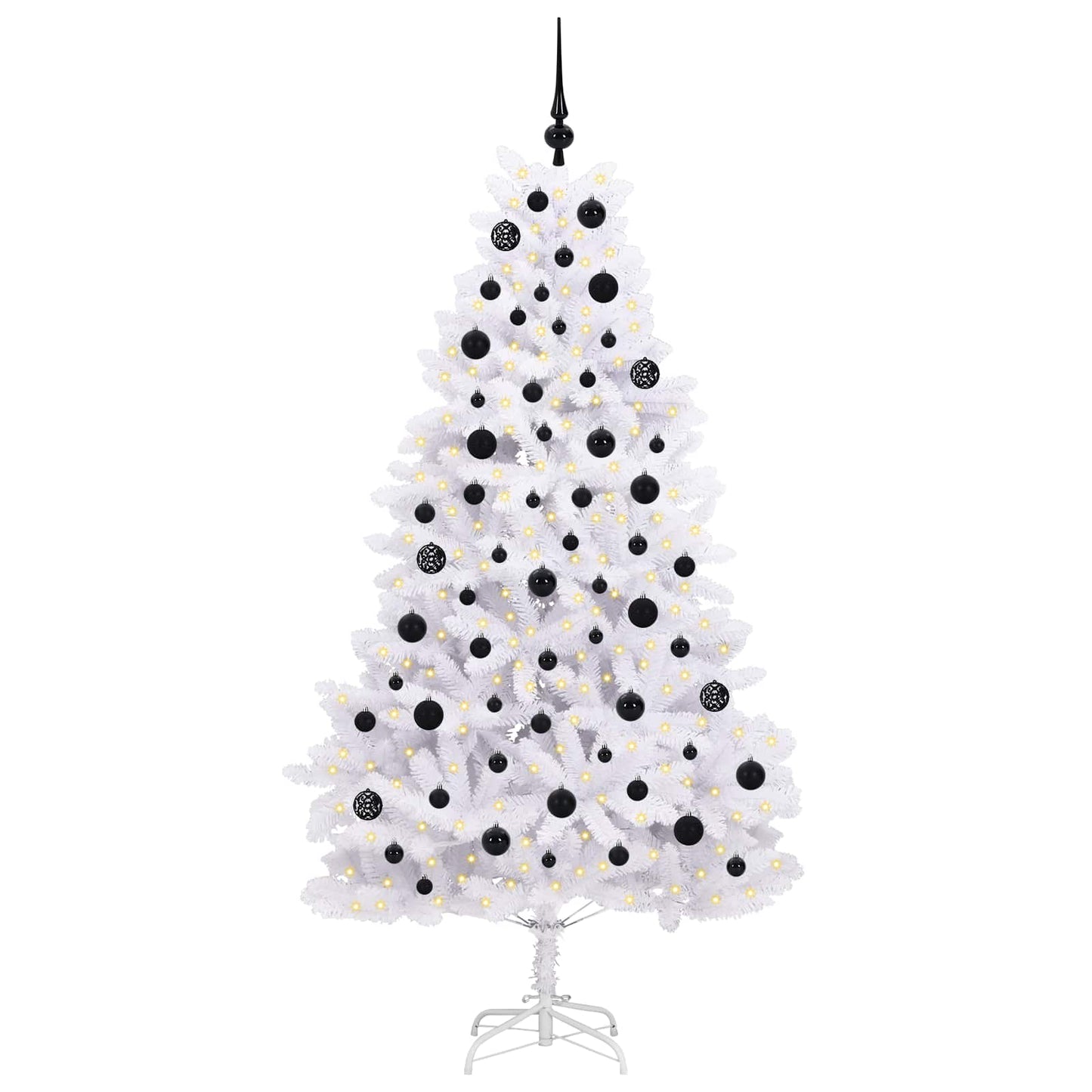 vidaXL Künstlicher klappbarer Weihnachtsbaum Weiß 180 cm PVC und Stahl