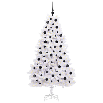 vidaXL Künstlicher klappbarer Weihnachtsbaum Weiß 180 cm PVC und Stahl