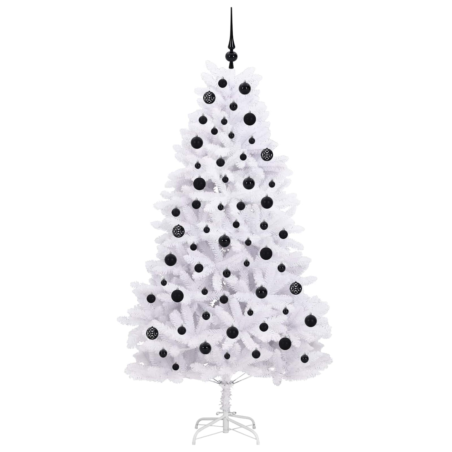 vidaXL Künstlicher klappbarer Weihnachtsbaum Weiß 180 cm PVC und Stahl