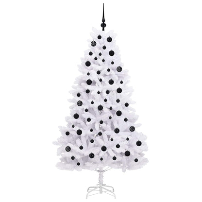 vidaXL Künstlicher klappbarer Weihnachtsbaum Weiß 180 cm PVC und Stahl