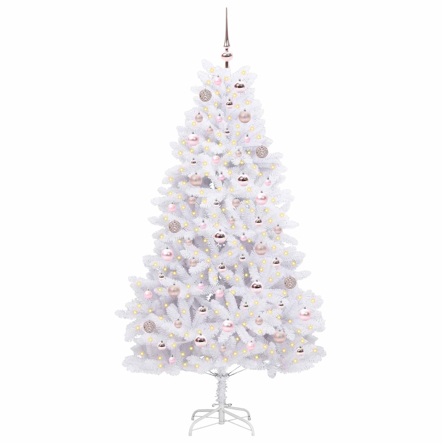 vidaXL Künstlicher klappbarer Weihnachtsbaum Weiß 180 cm PVC und Stahl