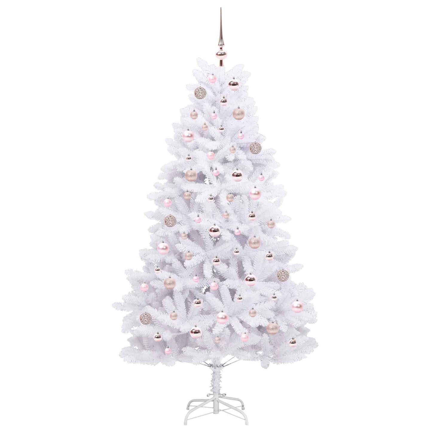 vidaXL Künstlicher klappbarer Weihnachtsbaum Weiß 180 cm PVC und Stahl