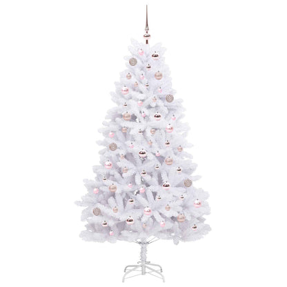 vidaXL Künstlicher klappbarer Weihnachtsbaum Weiß 180 cm PVC und Stahl
