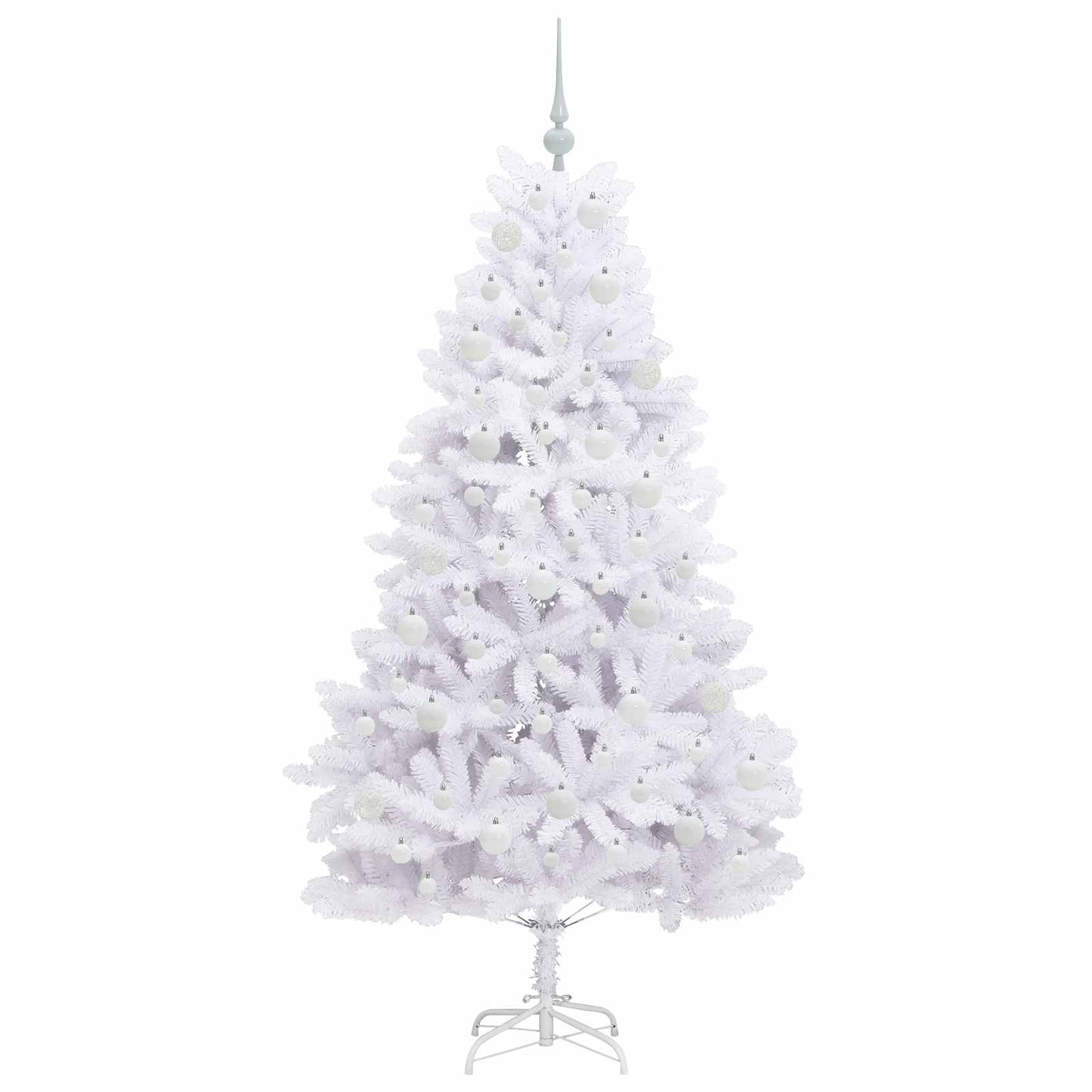 vidaXL Künstlicher klappbarer Weihnachtsbaum Weiß 180 cm PVC und Stahl