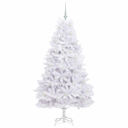 vidaXL Künstlicher klappbarer Weihnachtsbaum Weiß 180 cm PVC und Stahl