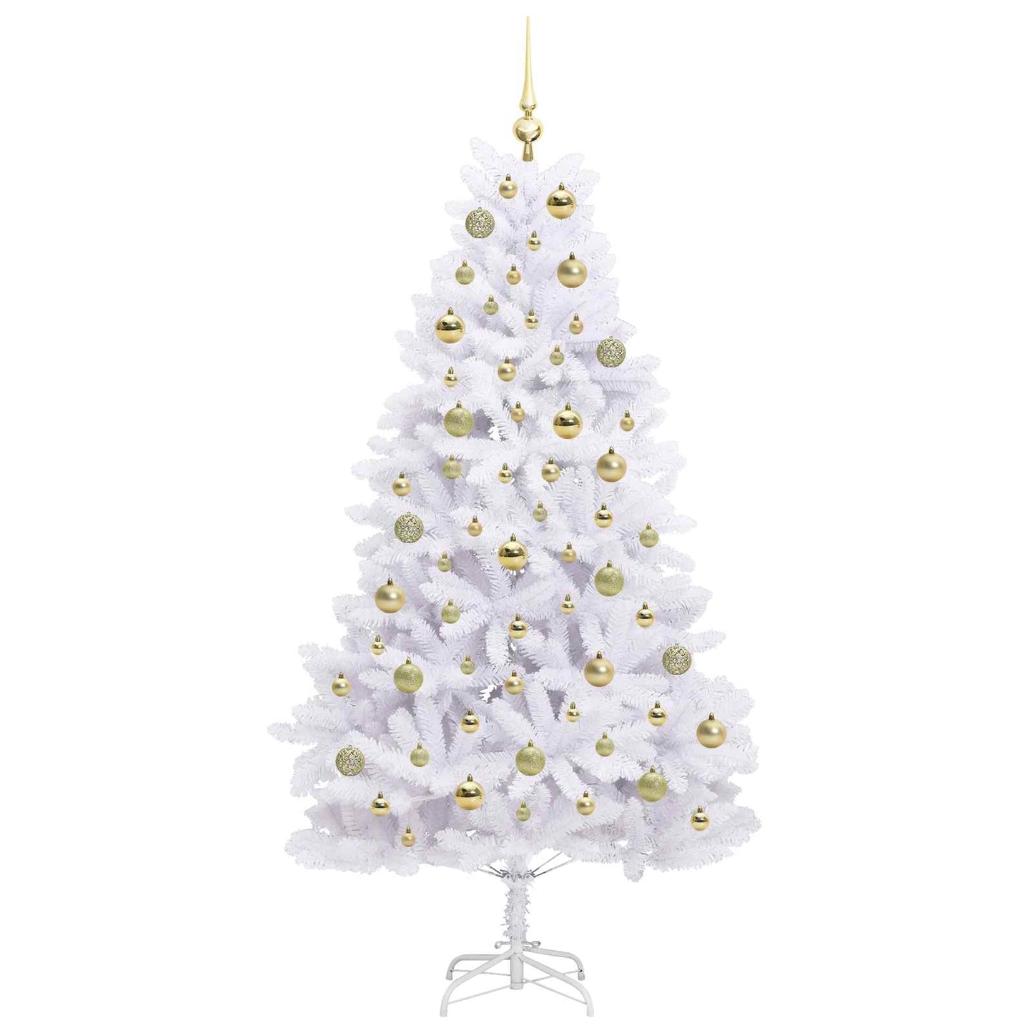vidaXL Künstlicher klappbarer Weihnachtsbaum Weiß 180 cm PVC und Stahl