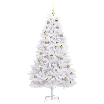 vidaXL Künstlicher klappbarer Weihnachtsbaum Weiß 180 cm PVC und Stahl