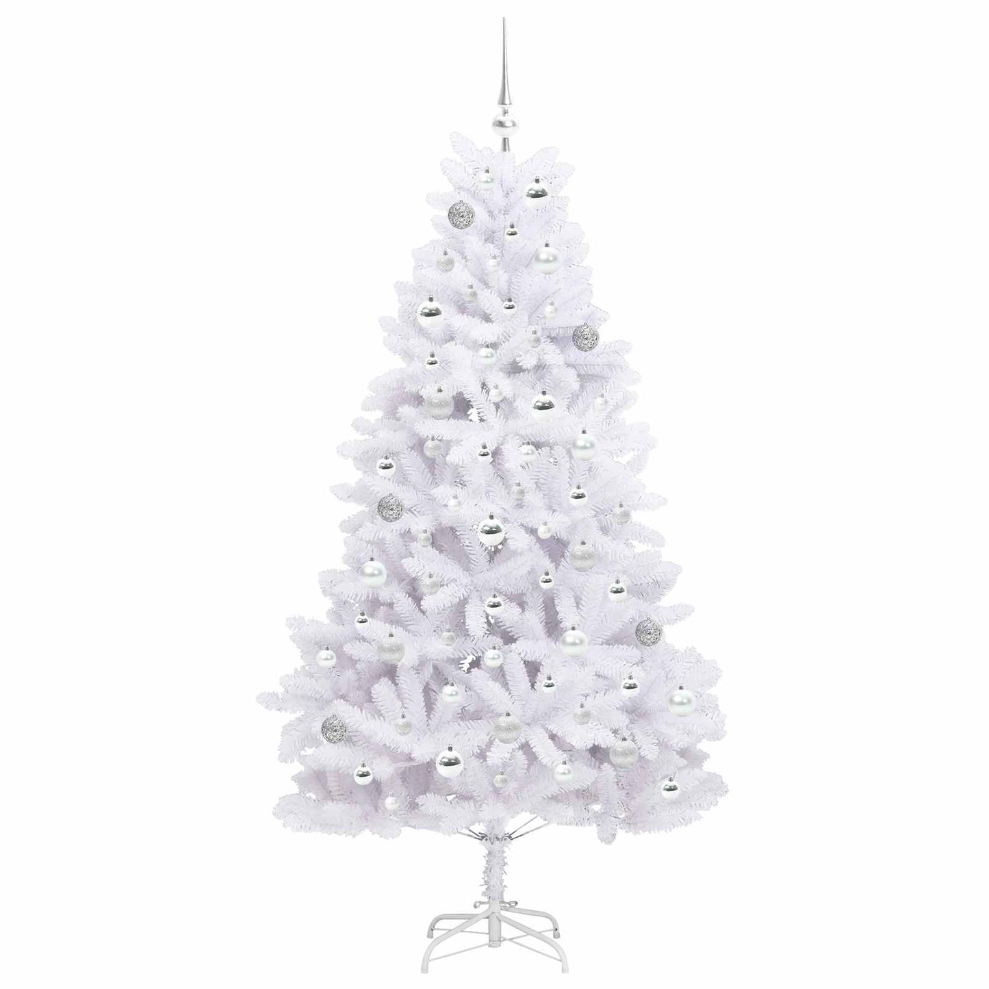vidaXL Künstlicher klappbarer Weihnachtsbaum Weiß 180 cm PVC und Stahl