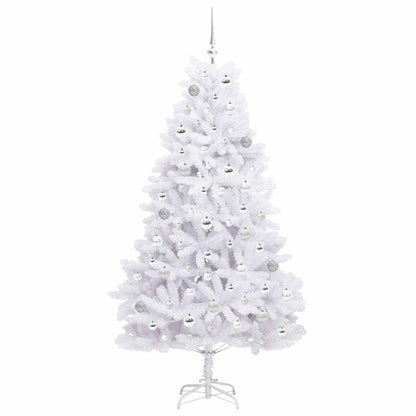 vidaXL Künstlicher klappbarer Weihnachtsbaum Weiß 180 cm PVC und Stahl