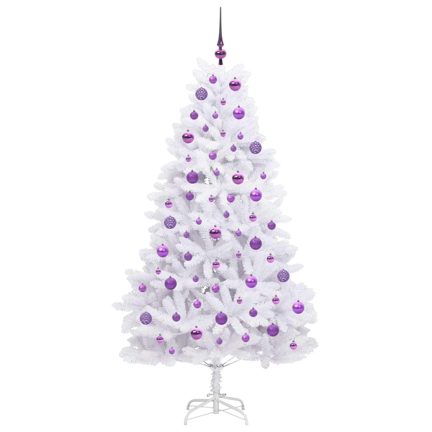 vidaXL Künstlicher klappbarer Weihnachtsbaum Weiß 180 cm PVC und Stahl