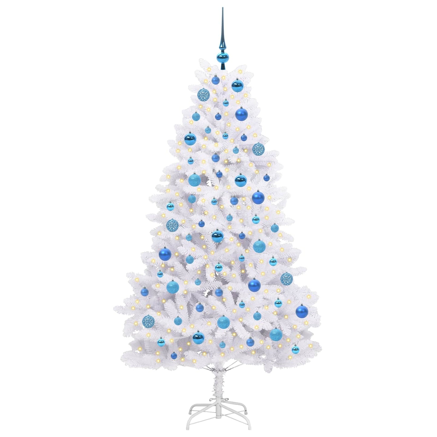 vidaXL Künstlicher klappbarer Weihnachtsbaum Weiß 180 cm PVC und Stahl