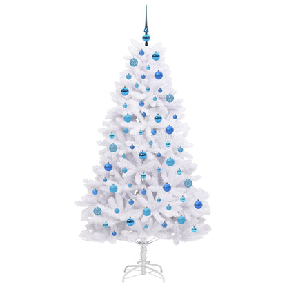 vidaXL Künstlicher klappbarer Weihnachtsbaum Weiß 180 cm PVC und Stahl