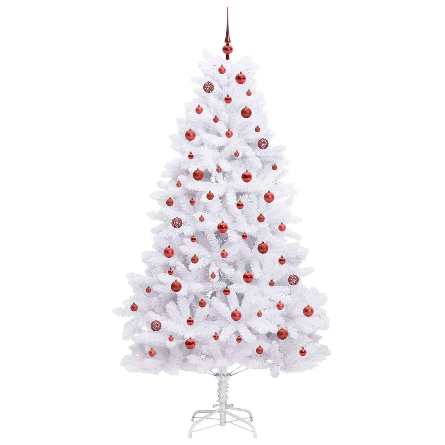 vidaXL Künstlicher klappbarer Weihnachtsbaum Weiß 210 cm PVC und Stahl