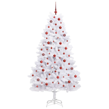 vidaXL Künstlicher klappbarer Weihnachtsbaum Weiß 210 cm PVC und Stahl
