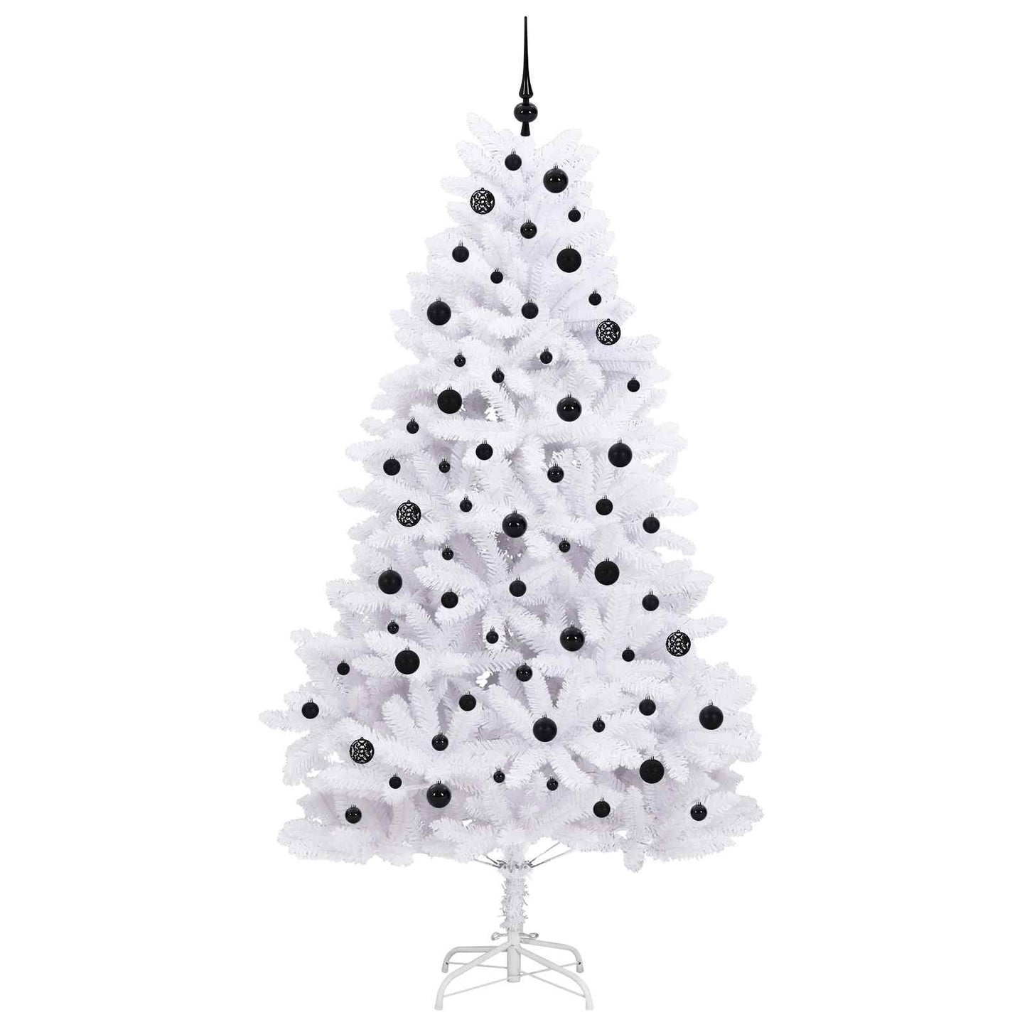 vidaXL Künstlicher klappbarer Weihnachtsbaum Weiß 210 cm PVC und Stahl