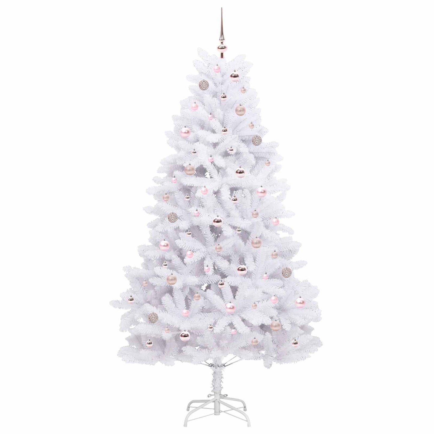 vidaXL Künstlicher klappbarer Weihnachtsbaum Weiß 210 cm PVC und Stahl