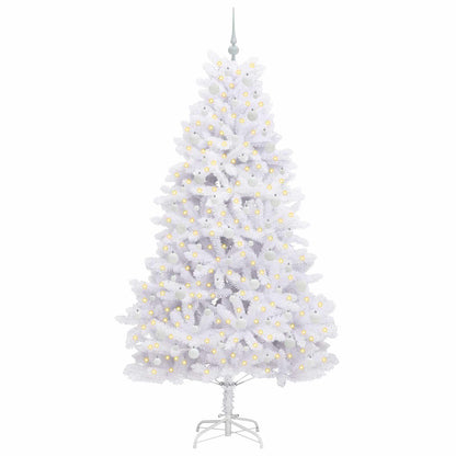 Künstlicher klappbarer Weihnachtsbaum Weiß 210 cm PVC und Stahl