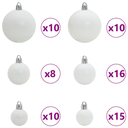 Künstlicher klappbarer Weihnachtsbaum Weiß 210 cm PVC und Stahl