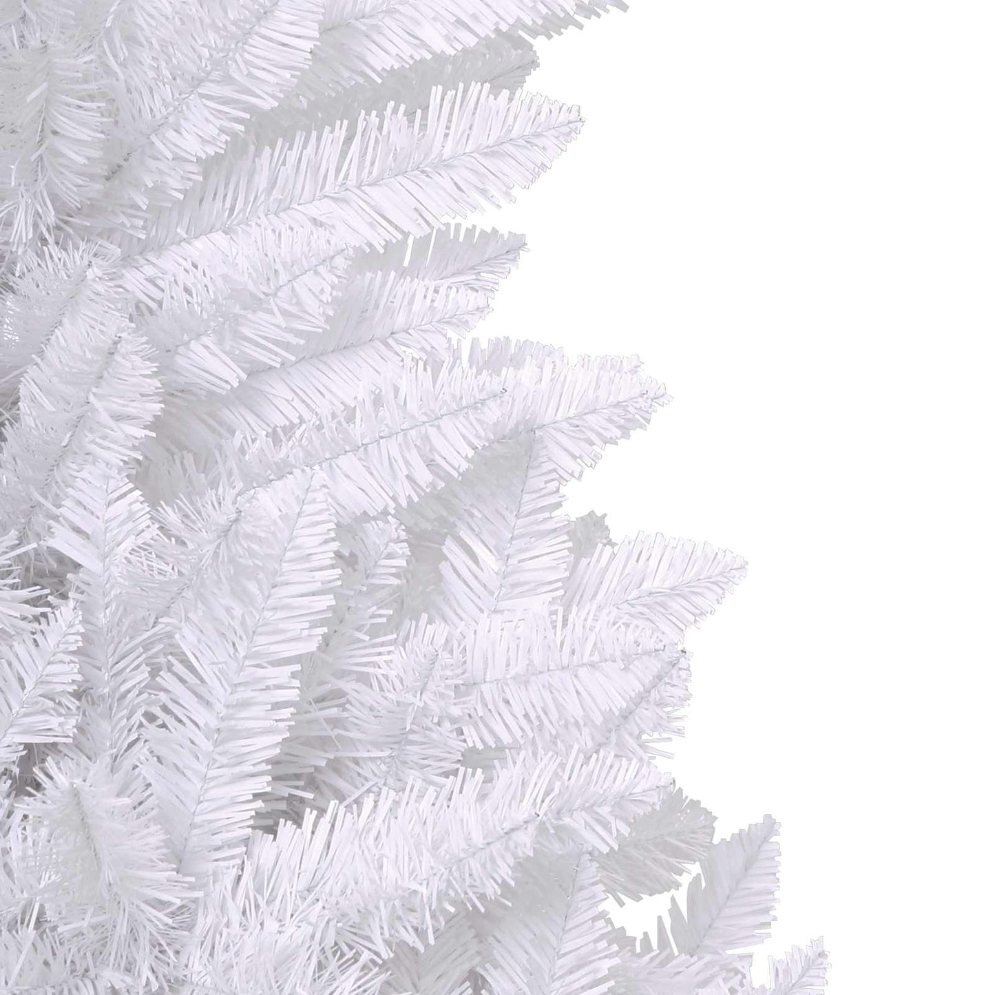 vidaXL Künstlicher klappbarer Weihnachtsbaum Weiß 210 cm PVC und Stahl