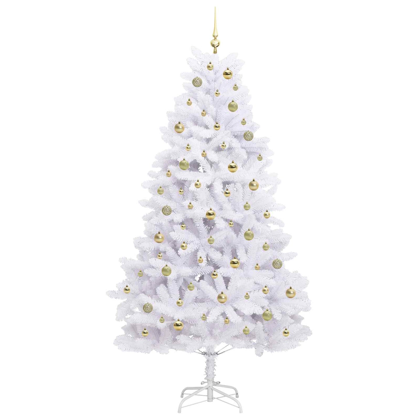 vidaXL Künstlicher klappbarer Weihnachtsbaum Weiß 210 cm PVC und Stahl