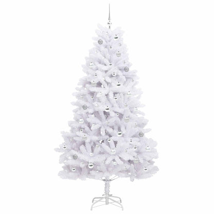 vidaXL Künstlicher klappbarer Weihnachtsbaum Weiß 210 cm PVC und Stahl