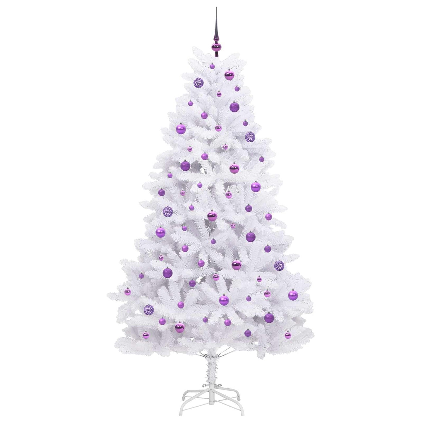 vidaXL Künstlicher klappbarer Weihnachtsbaum Weiß 210 cm PVC und Stahl