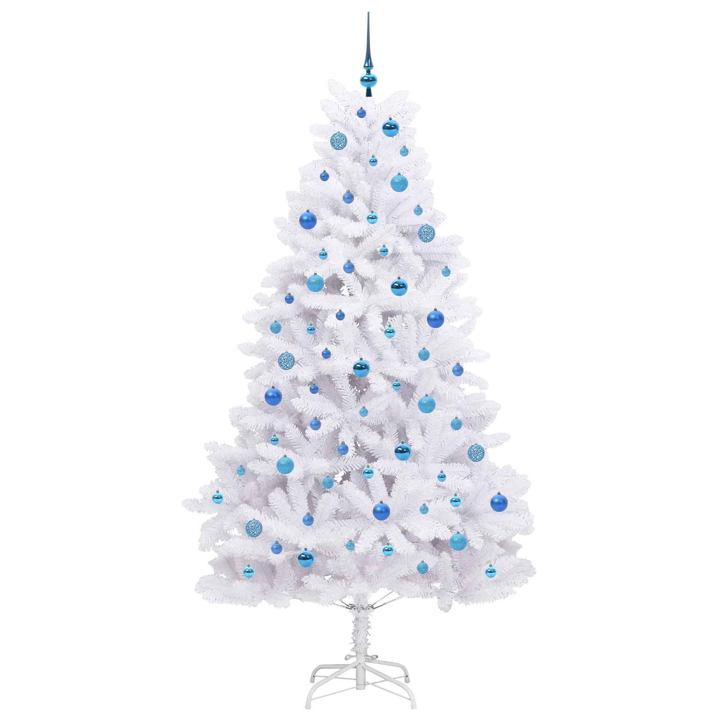 vidaXL Künstlicher klappbarer Weihnachtsbaum Weiß 210 cm PVC und Stahl