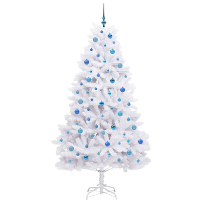 vidaXL Künstlicher klappbarer Weihnachtsbaum Weiß 210 cm PVC und Stahl