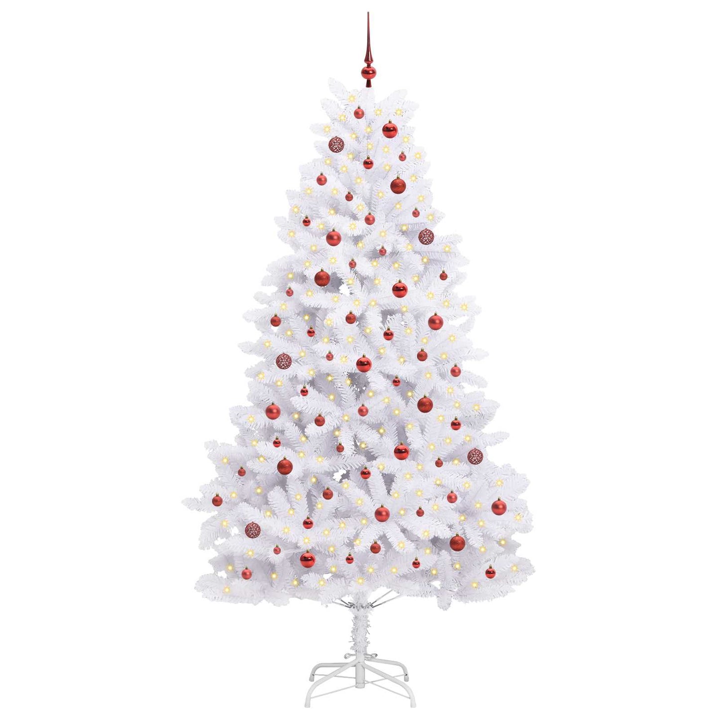 vidaXL Sapin de Noël artificiel pliable Blanc 240 cm PVC et acier