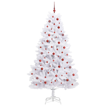 vidaXL Sapin de Noël artificiel pliable Blanc 240 cm PVC et acier