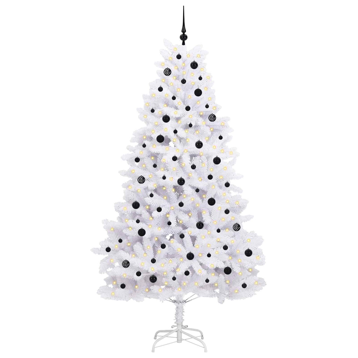 vidaXL Sapin de Noël artificiel pliable Blanc 240 cm PVC et acier